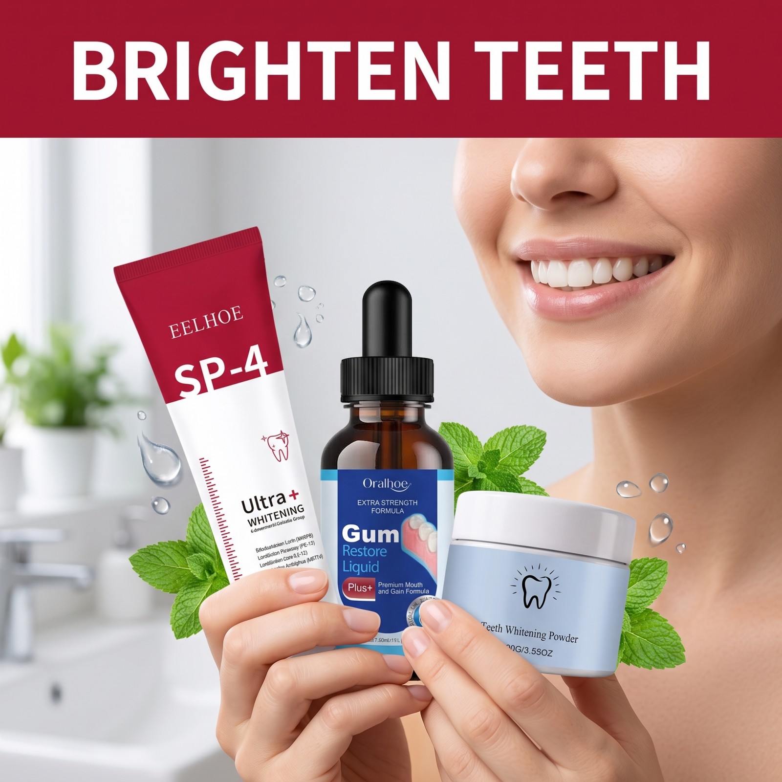 Kit de Cuidados Bucais: Pasta  - Teeth Whitening Hydrogen Peroxide avaliação e preço