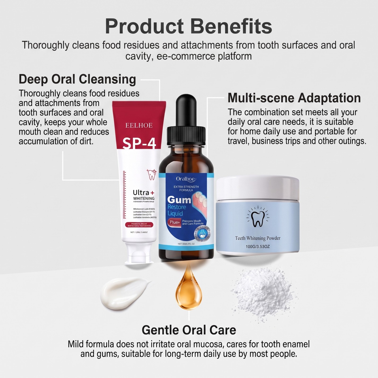 Kit de Cuidados Bucais: Pasta  - Teeth Whitening Hydrogen Peroxide avaliação e preço