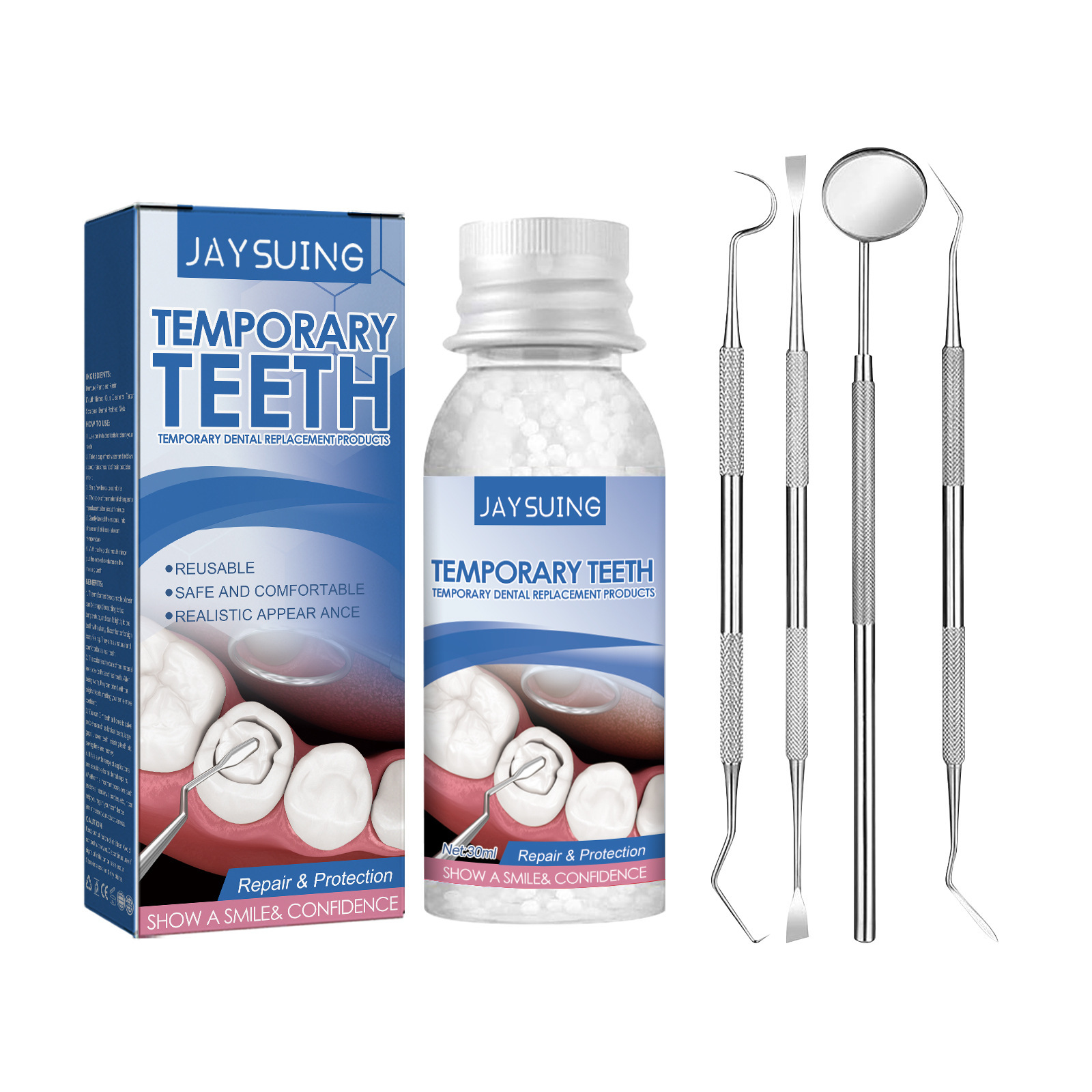 Kit de reparo temporário de de - Teeth Whitening Gels Used By Dentists avaliação e preço