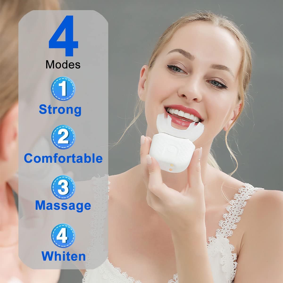 U-Shaped Escova Elétrica Autom - Teeth Whitening Light Kit avaliação e preço
