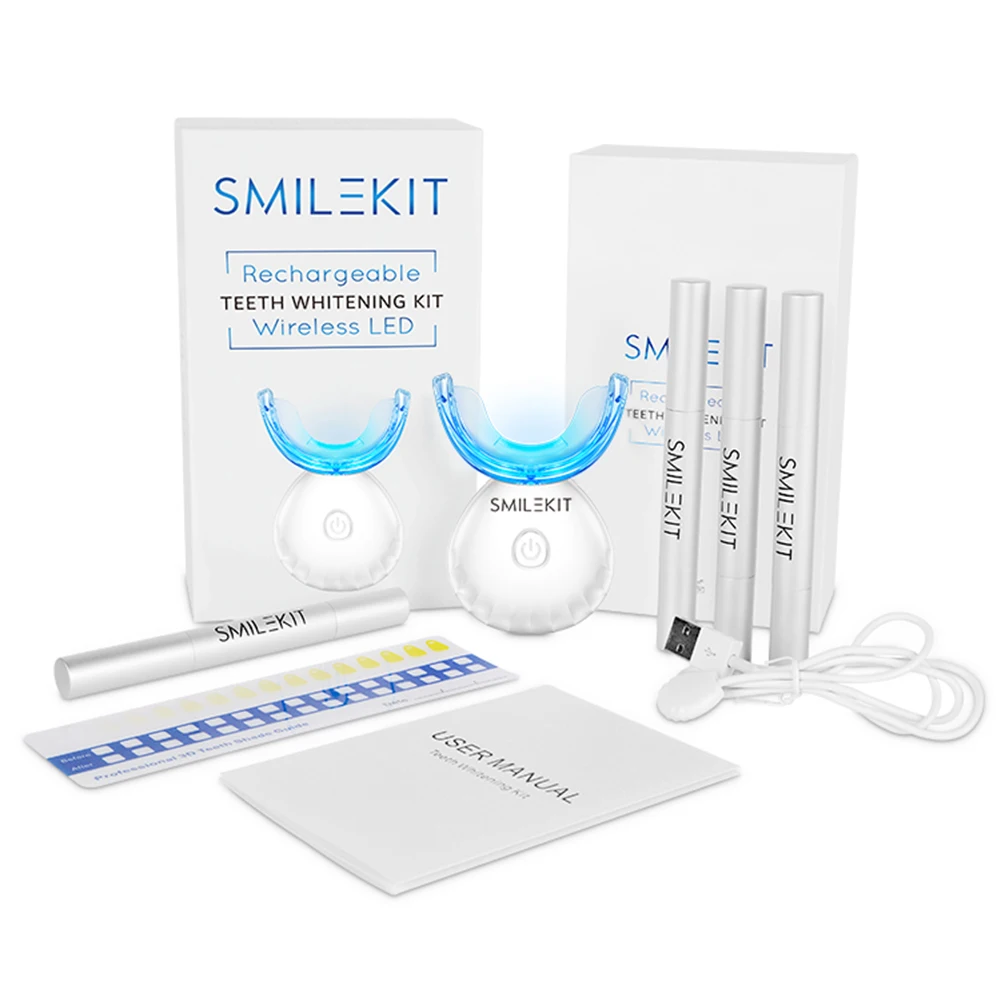 Kit de clareamento dental dos  - Teeth Whitening Light Kit avaliação e preço